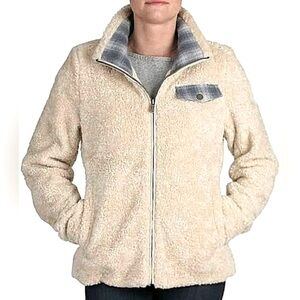 Pendleton Ladies' Softshell Fuzzy Full Zip Sherpa Jacket Beige Heather Medium